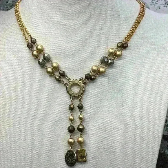 Liz Claiborne Gold and Gray Necklace - Picture 1 of 3